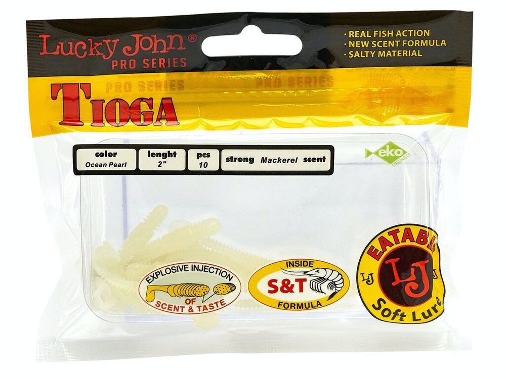 Виброхвосты съедобные LJ Pro Series TIOGA 2.0in (5 см), цв. 033, 10 шт.