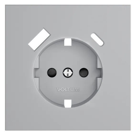 Накладка для розетки с USB A+C с заземлением и защитными шторками Voltum S70 Серый VLS001016