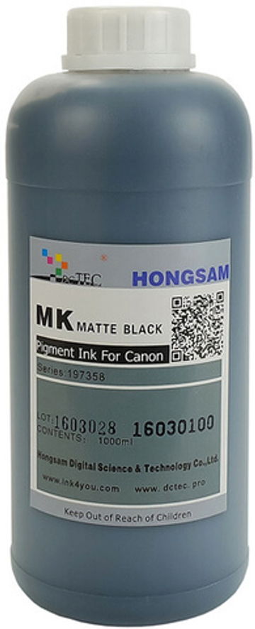 Чернила DCTec — HONGSAM пигментные для Canon iPF500, iPF605, iPF750 серия: 197358 Матовый черный 1000мл.