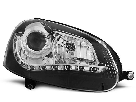 Передние фары VW Golf 5 daylight D2S black