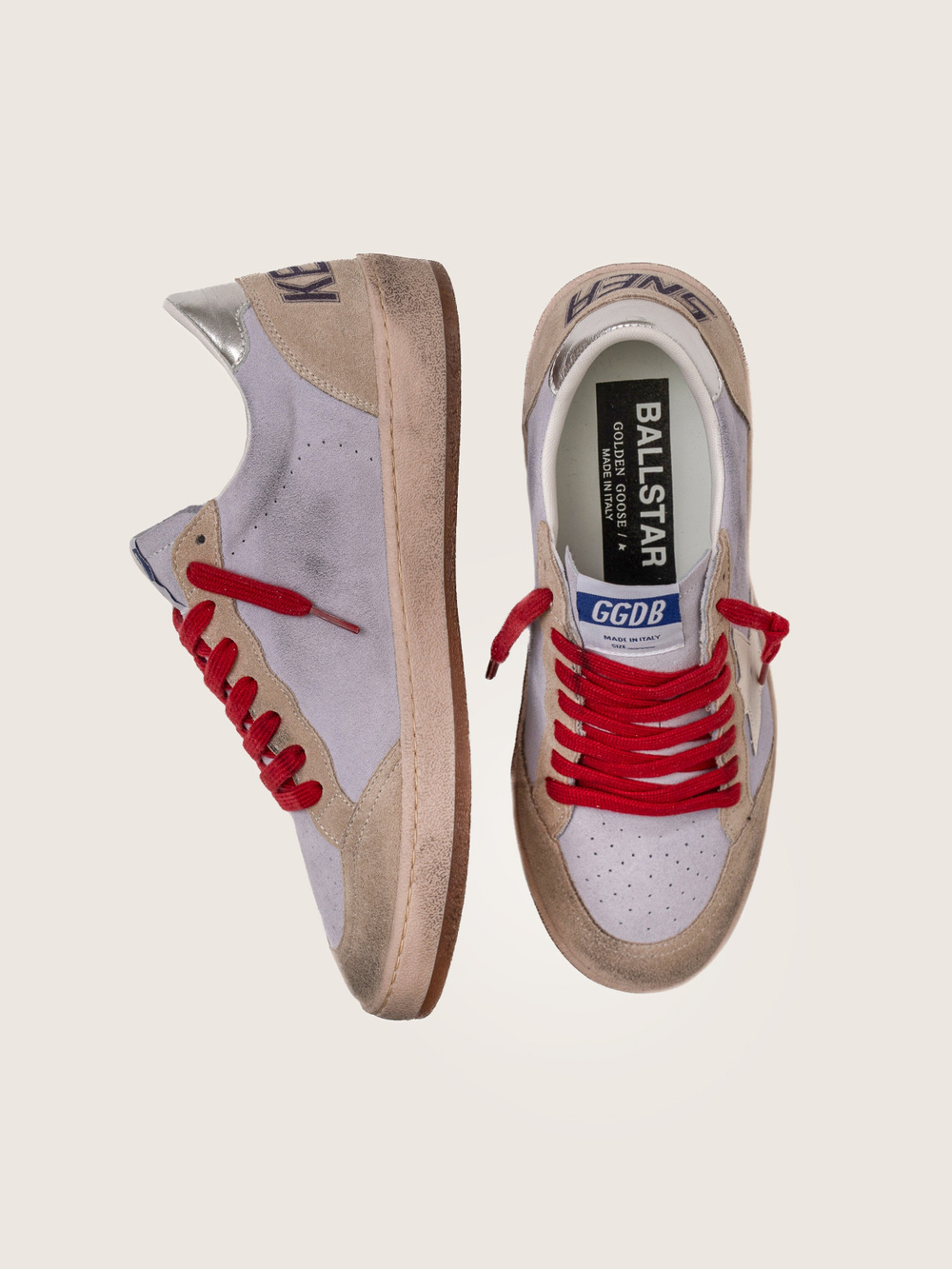 Golden Goose Ball Star Suede Lilac White star