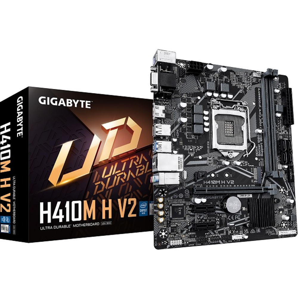 Материнская плата GIGABYTE H410M H V2 2.1 (LGA1200/H410/2xDDR4/PCI-Ex16/M.2/SB7.1/GLAN/HDMI/VGA/mATX)
