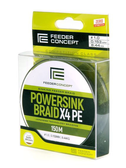 Леска плетёная Feeder Concept POWERSINK Dark Brown 150 м, 0,15 мм