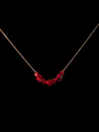 Колье дуга Мираж с красными кристаллами Swarovski