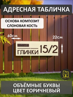 Адресная табличка на дом с объемными буквами