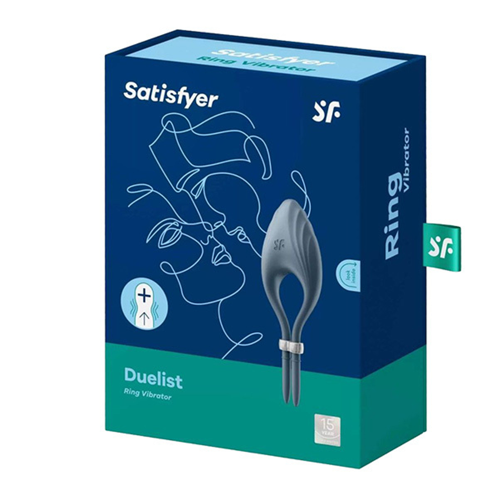 Темно-синее эрекционное кольцо-лассо 2,6-6см Satisfyer Duelist