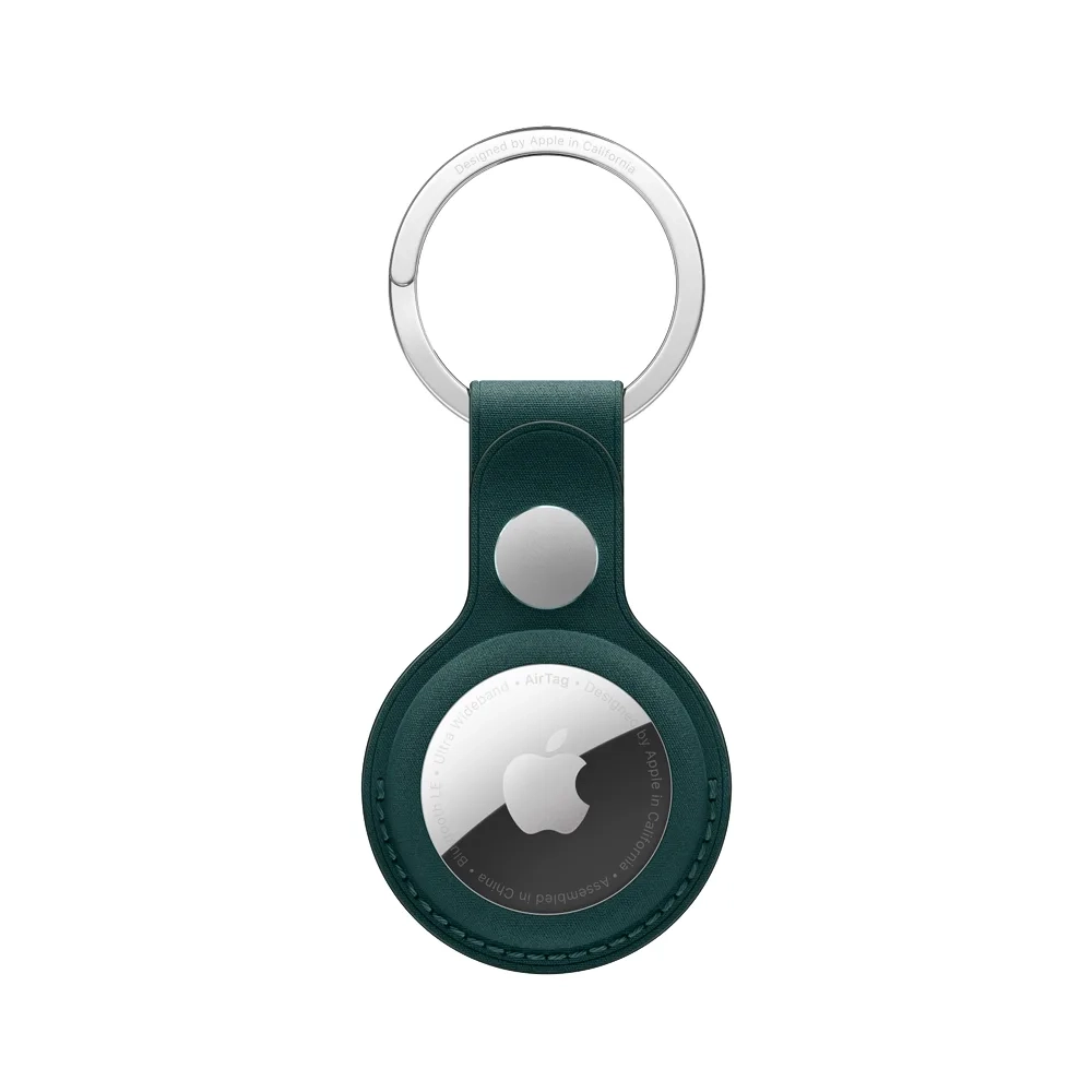 Тканевый брелок с заводным кольцом Apple FineWoven Key Ring для AirTag, Dark Green (Темно-зеленый)