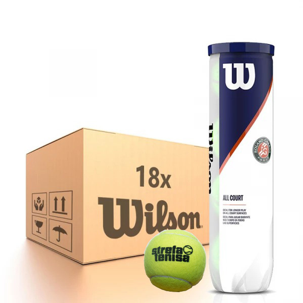 Упаковка теннисных мячей Wilson Roland Garros All Court LOGO Strefa теннисa - 18 x 4B