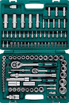 KRAFTOOL X-Drive 108, 108 предм., (1/2″+3/8″+1/4″), универсальный набор инструмента (27888-H108)