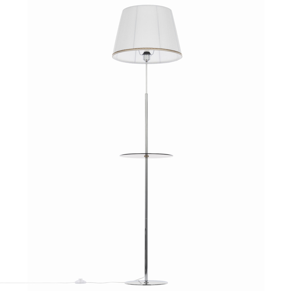 Citilux Линц CL402970T Торшер хром со столиком и белым абажуром