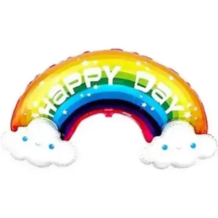Шар (39""/99 см) Фигура, Радуга в облаках, Happy Day, 1 шт. Г017