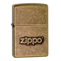 Зажигалка серебристая матовая Zippo Classic с покрытием Antique Brass