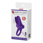 Фиолетовое эрекционное виброкольцо в клиторальной щеточкой Vibrant Penis Ring II (Цвет: фиолетовый)