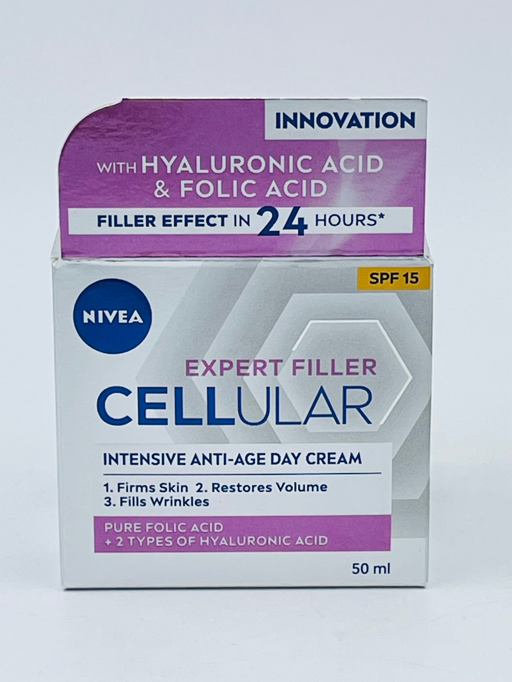 Крем для лица дневной NIVEA Cellular Expert  Filler с гиалуроновой и фолиевой кислотой  SPF 15, 50 мл (Германия)