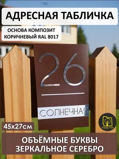 Адресная табличка на дом с объемными буквами