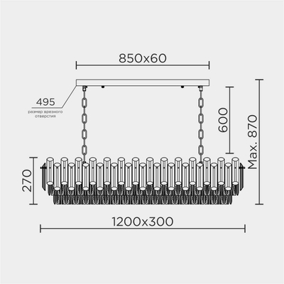 Подвесная люстра MODELUX ML.9006.1200 GD-BR