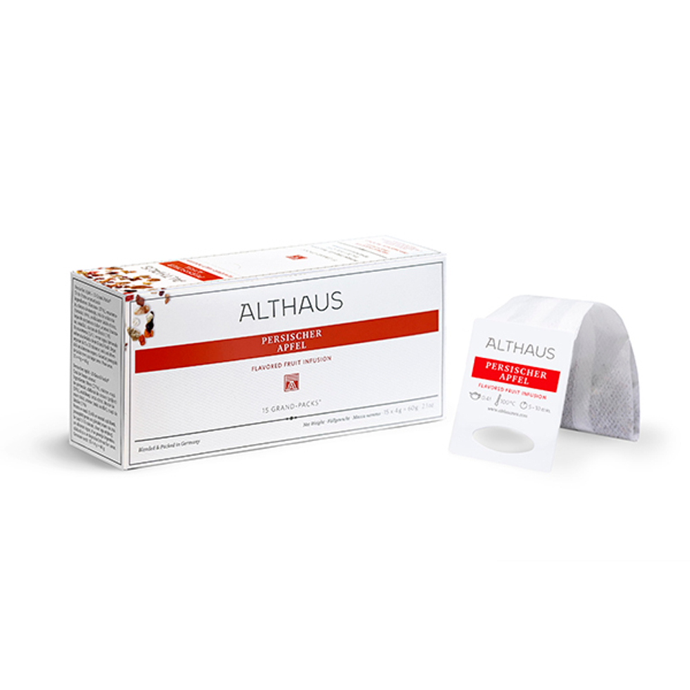 Чайный напиток фруктовый Althaus Persischer Apfel Grand Pack в пакетиках для чайника, 4гр х 15шт