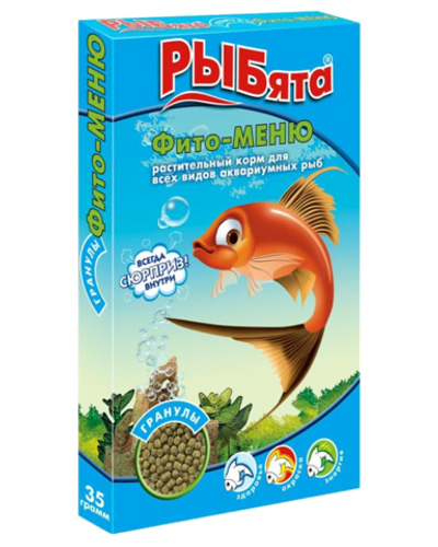 Рыбята Фито-Меню Гранулы+сюрприз (растительный) 35гр.