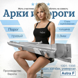 Порог правый Opel Astra F 1991-1998 (Klokkerholm) седан, хэтчбек, универсал