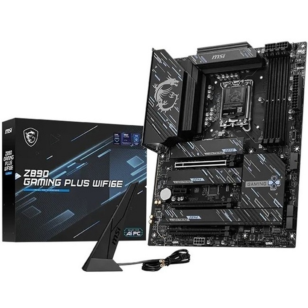 Материнская плата MSI Z890 GAMING PLUS WIFI6E (LGA1851/Z890/4xDDR5/3xPCI-Ex16/4xM.2/Wi-Fi/BT/GLAN/DP/HDMI/ATX)