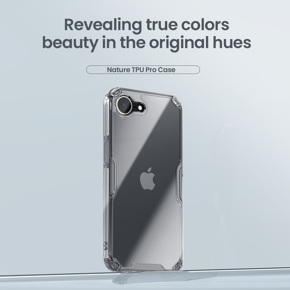 Прозрачный усиленный чехол от Nillkin для iPhone 16e и iPhone 17e, серия Nature TPU Pro Case