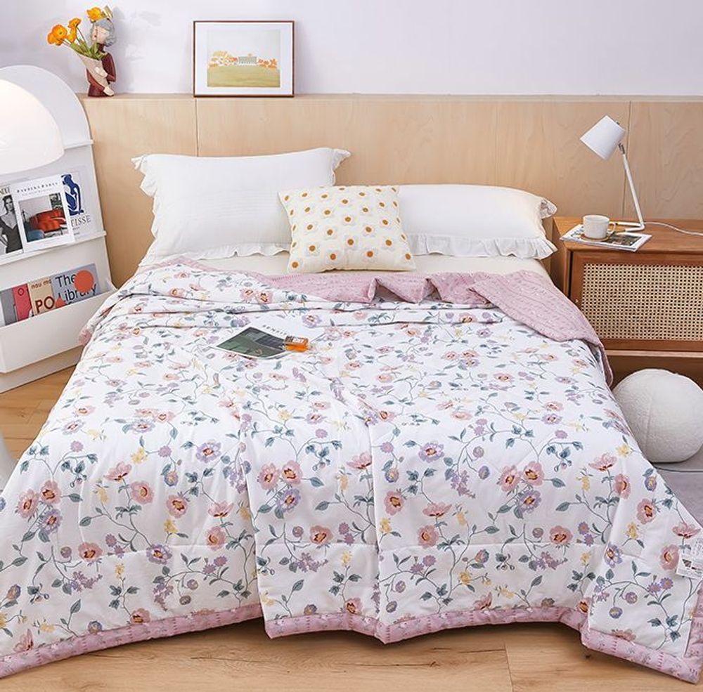 ZEPHYR HOME Одеяло лето 200х230 двуспалка цветы розовый
