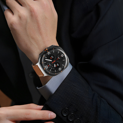 Ремешок из натуральной кожи коричневого цвета от Dux Ducis для смарт часов Samsung Watch Ultra 47MM, серия YA Series