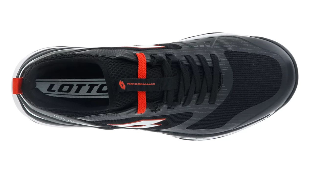 Теннисные кроссовки Lotto Mirage 200 Speed - all black/all white/flame red