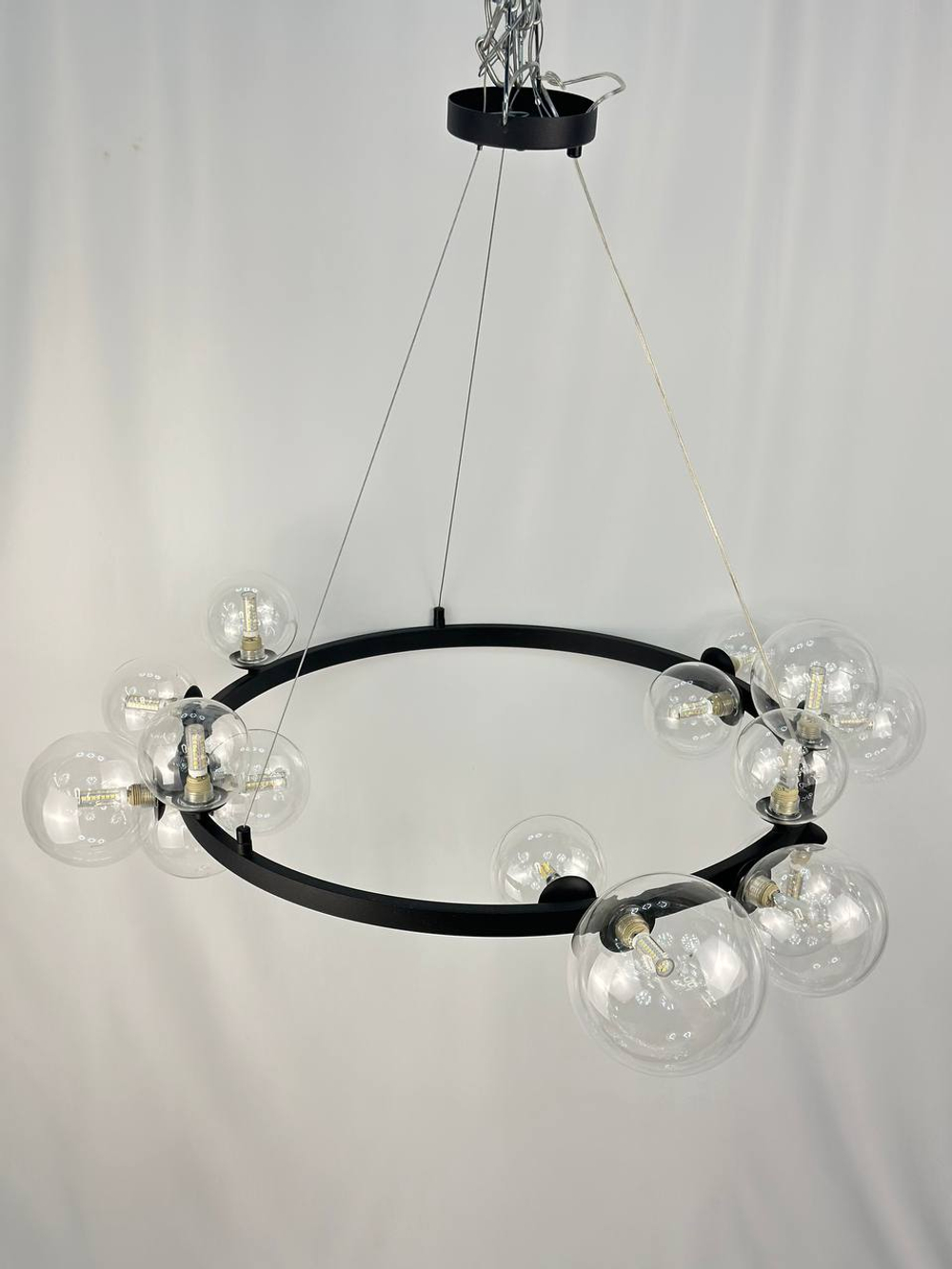 Люстра подвесная Lanbos Bubbles, 24 лампы G9, 300 Вт LED, до 40 кв м, черная