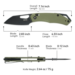 Нож складной SRM 261M-GP Cub PVD (154CM, Green G10)