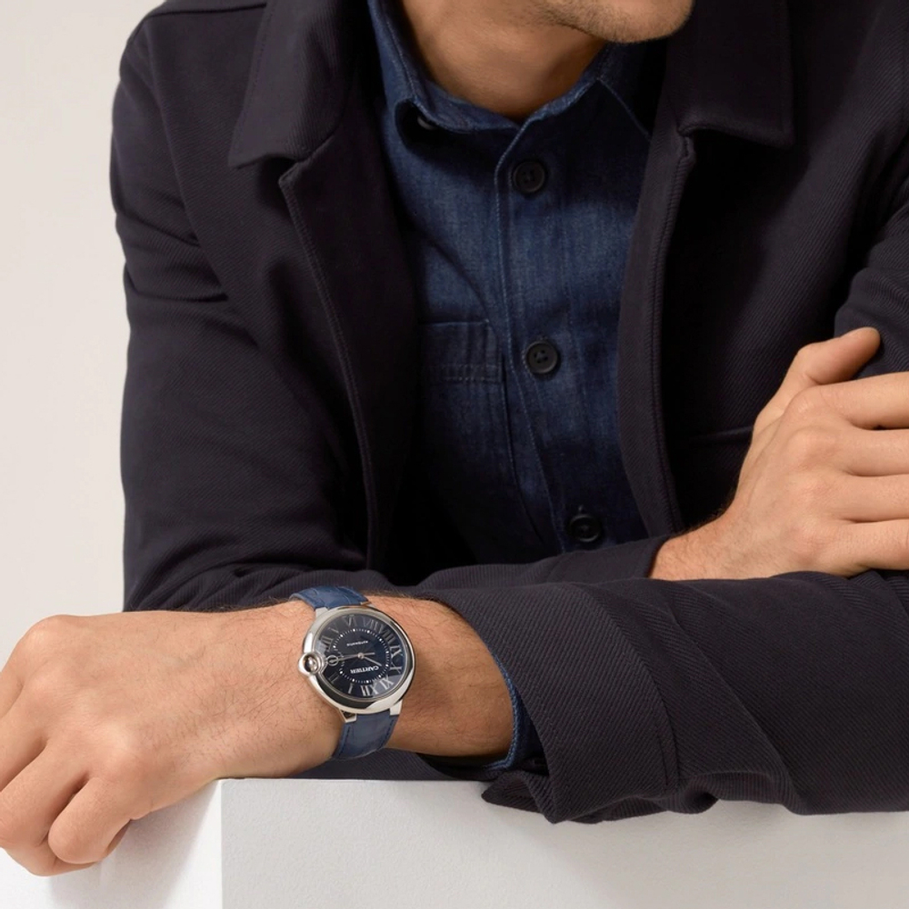 CARTIER Blue Balloon Collection Automatic Mechanical Movement Men"s Watches Watch 42mm Blue Dial