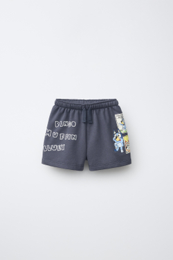 ZARA ШОРТЫ С ПРИНТОМ BLUEY © LUDO STUDIO, АНТРАЦИТОВО-СЕРЫЙ