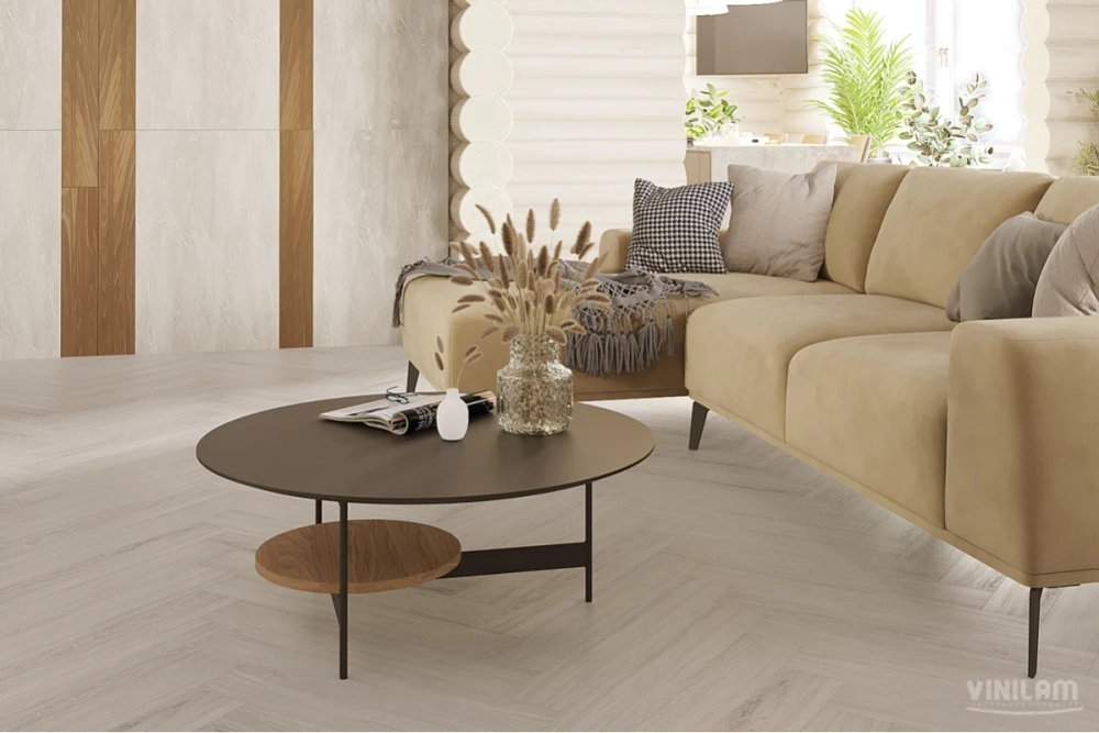 Кварц-винил Клеевой LVT Vinilam Parquet Herringbone Glue LVT 2,5 мм Паркет Санторини 2.79 м2