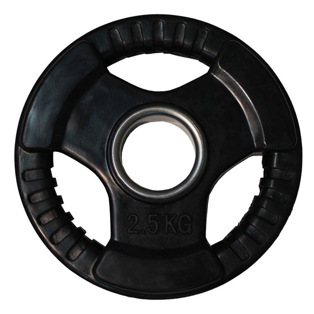 Диск обрезиненный (три хвата, черный) D51 мм PROFI-FIT  2,5 кг