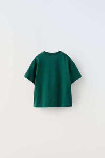 ZARA ФУТБОЛКА С НАДПИСЬЮ, ЗЕЛЕНЫЙ