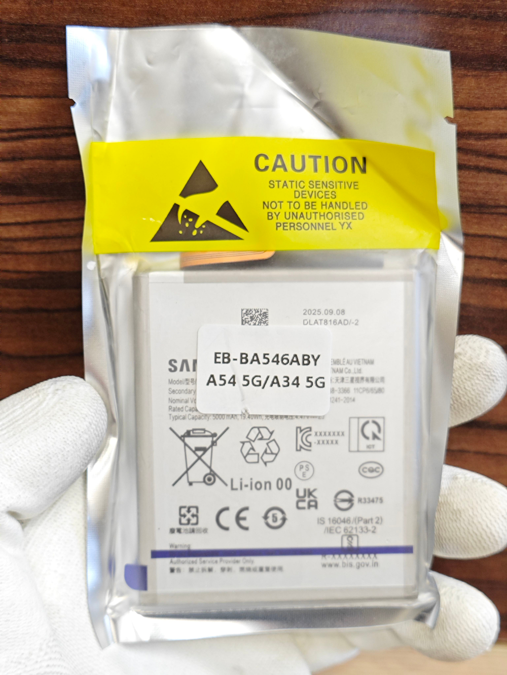 Аккумулятор для Samsung A54 / A34 (EB-BA546ABY) Категория: "ПРЕМИУМ КАЧЕСТВО" АКБ 5000mAh Li-ion Polymer
