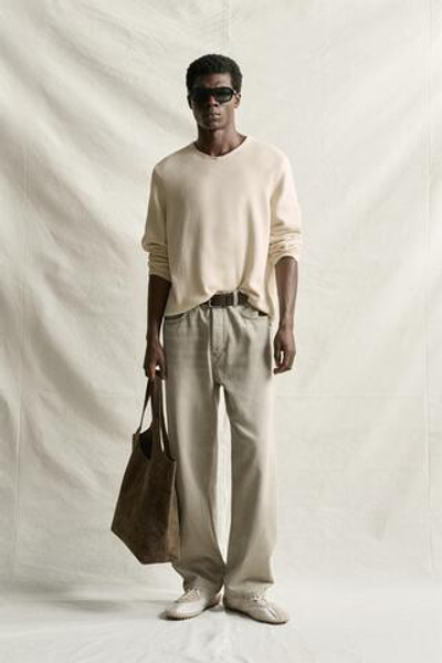 ХЛОПКОВЫЙ СВИТЕР СВОБОДНОГО КРОЯ С V-ОБРАЗНЫМ ВЫРЕЗОМ — ZARA