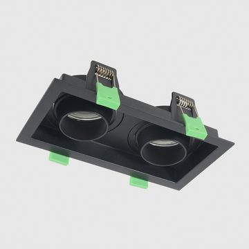 Встраиваемый точечный светильник 2*GU10 CLT 069C2 BL чёрный Crystal Lux
