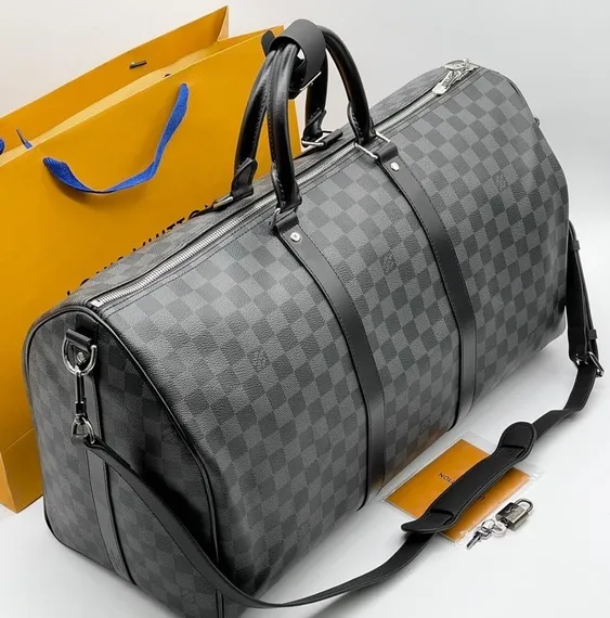 Сумка Louis Vuitton Keepall канва Damier Graphite (все размеры: 55-50-45)
