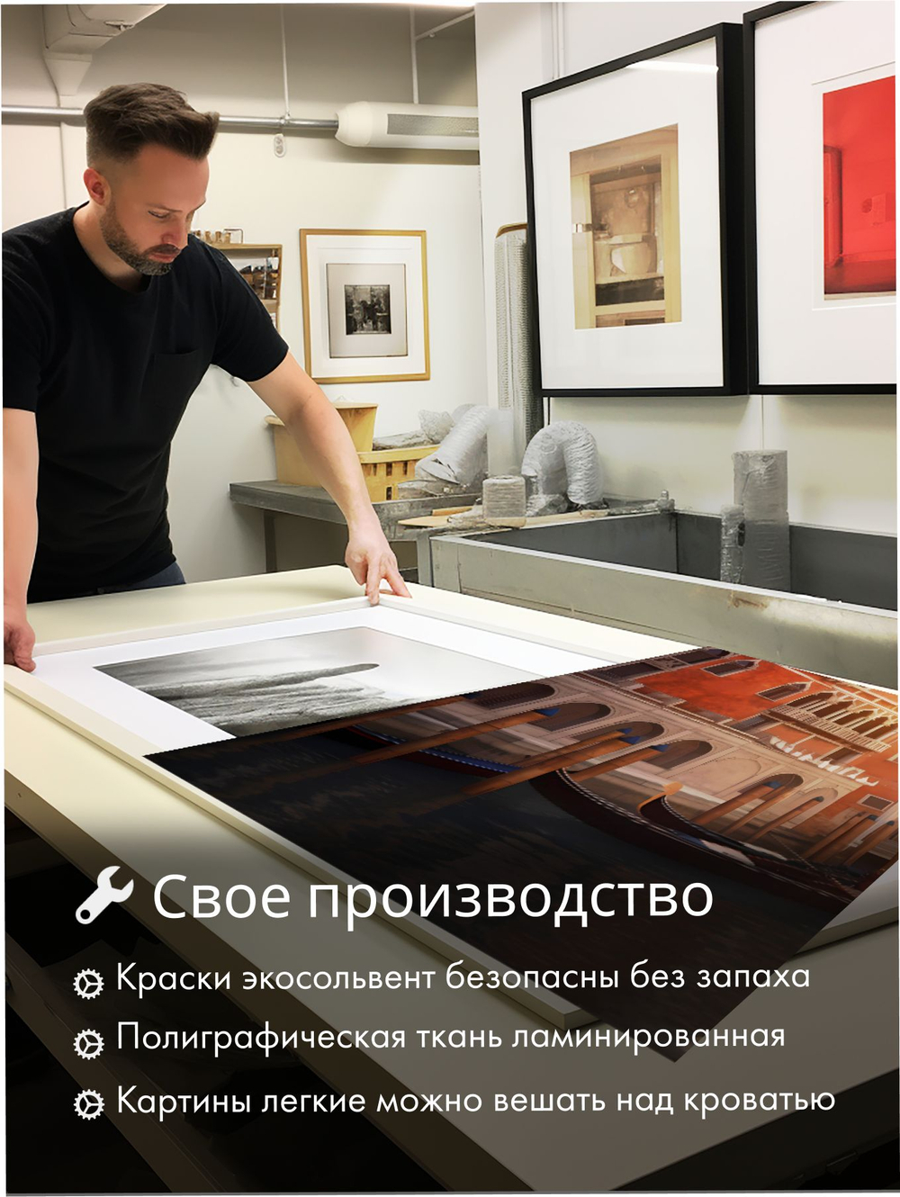 Картина Тихая Венеция модульная 50x70см 3шт.
