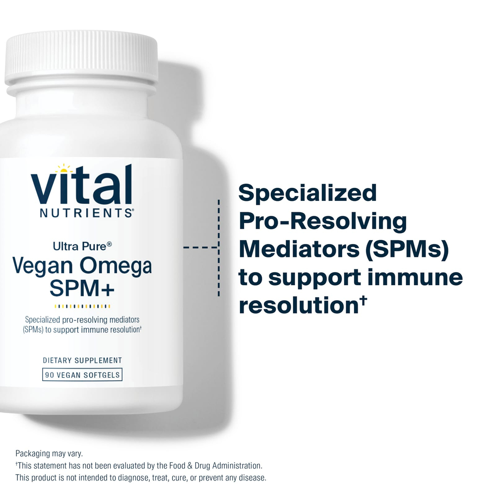 Vital Nutrients, Ultra Pure®, веганская омега SPM+, 90 веганских капсул