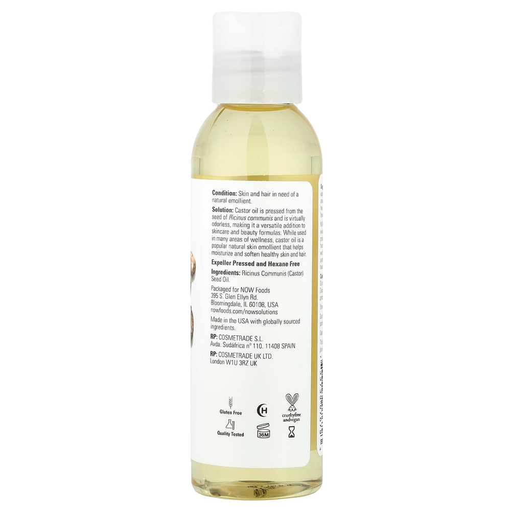 NOW Foods, Solutions, Касторовое Масло, 4 жидких унции (118 мл)