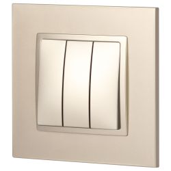 Выключатель ЭРА Elegance 14-1107-04 тройной 10АХ-250В IP20 шампань | Эра Elegance
