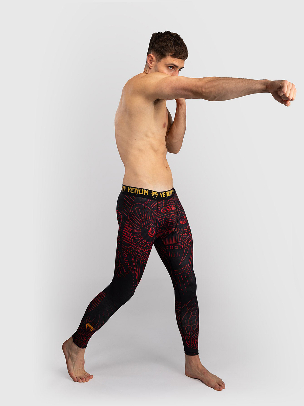 Тайтсы Venum Quetzal Fury Black/Fury Red/Tangerine