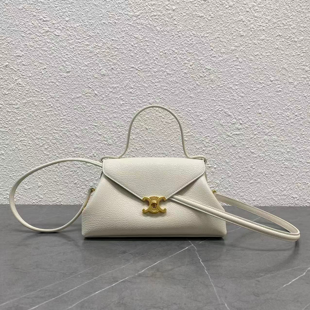 Сумка Celine Flair, белая, фактурная кожа — фото 2