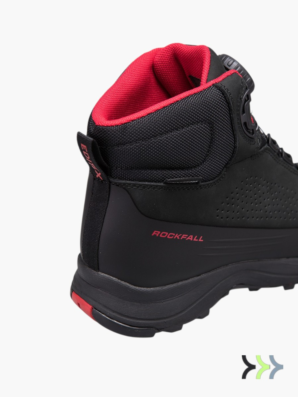 Ботинки трекинговые мужские EDITEX ROCKFALL Black/Red демисезонные