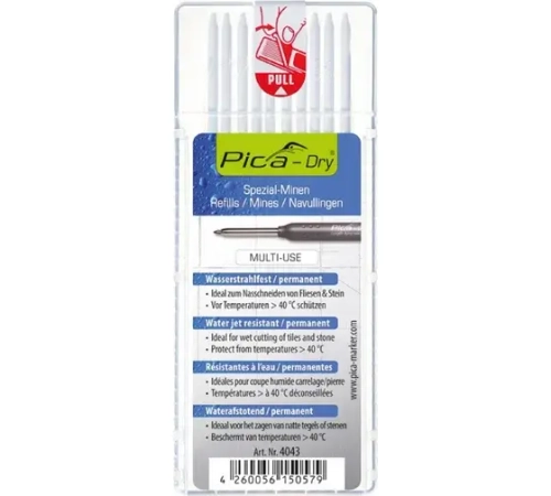 PICA-MARKER 4043 К-т грифелей для карандаша Pica-Dry Special (10 шт, белые)