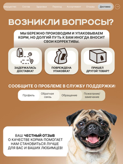 Корм сухой для взрослых собак породы Мопс, с лососем, 6 кг, QUATTRO