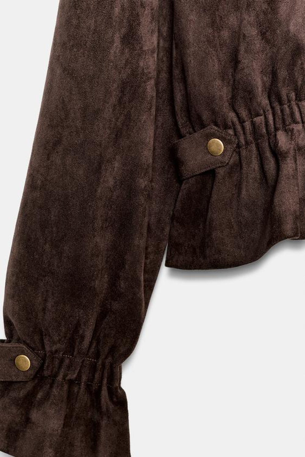 ZARA КУРТКА ИЗ ИСКУССТВЕННОЙ ЗАМШИ, КОРИЧНЕВЫЙ