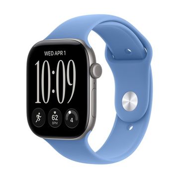 Смарт-часы Apple Watch Series 12 GPS 46mm Space Gray Aluminium, Wildflower Blue Sport Band, размер S/M